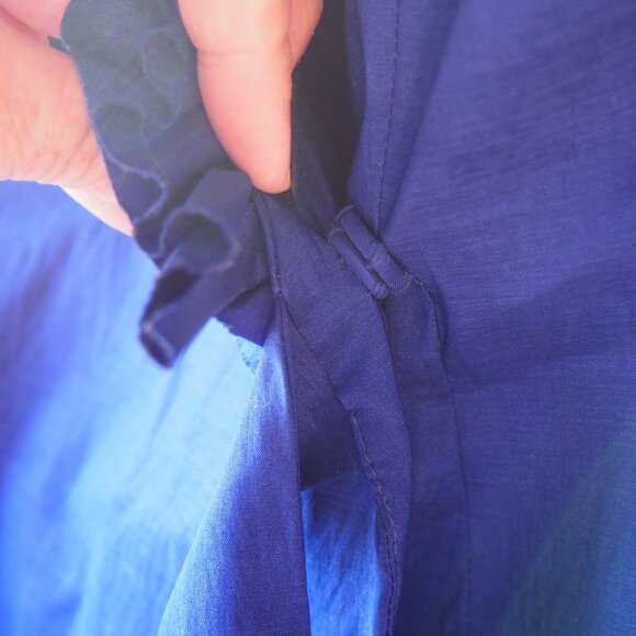 Calvin Klein Royal Blue Ruffled Crossover Wrap Top Size M - Picture 12 of 16